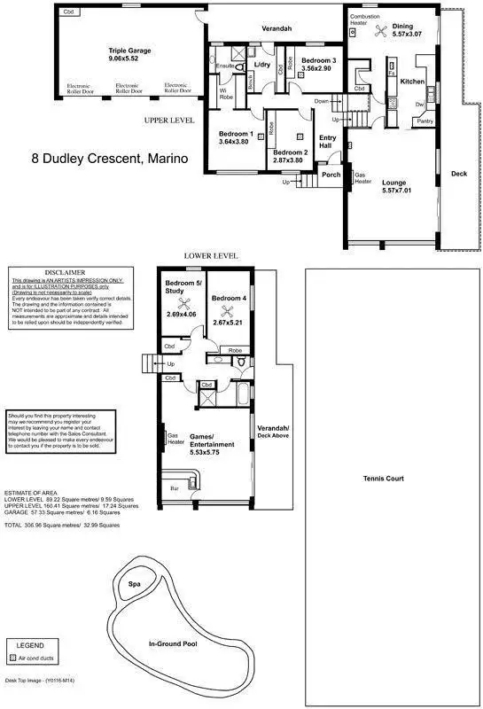 Floorplan of Homely house listing, 8 Dudley Crescent, Marino SA 5049