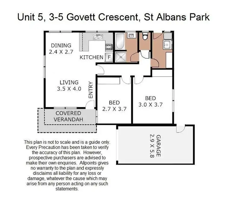Floorplan of Homely unit listing, 5/3-5 Govett Crescent, St Albans Park VIC 3219