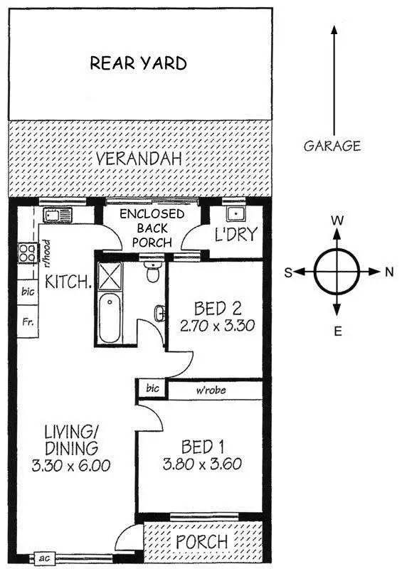 Floorplan of Homely unit listing, 3/36 Patawalonga Frontage, Glenelg North SA 5045