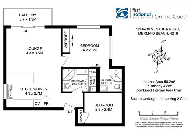 Floorplan of Homely unit listing, 12/34 Ventura Road, Mermaid Beach QLD 4218