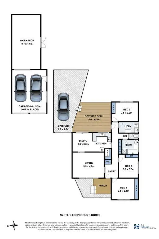 Floorplan of Homely house listing, 16 Stapledon Court, Corio VIC 3214