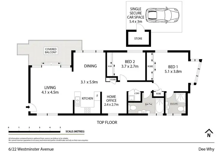 Floorplan of Homely unit listing, 6/22 Westminster Avenue, Dee Why NSW 2099