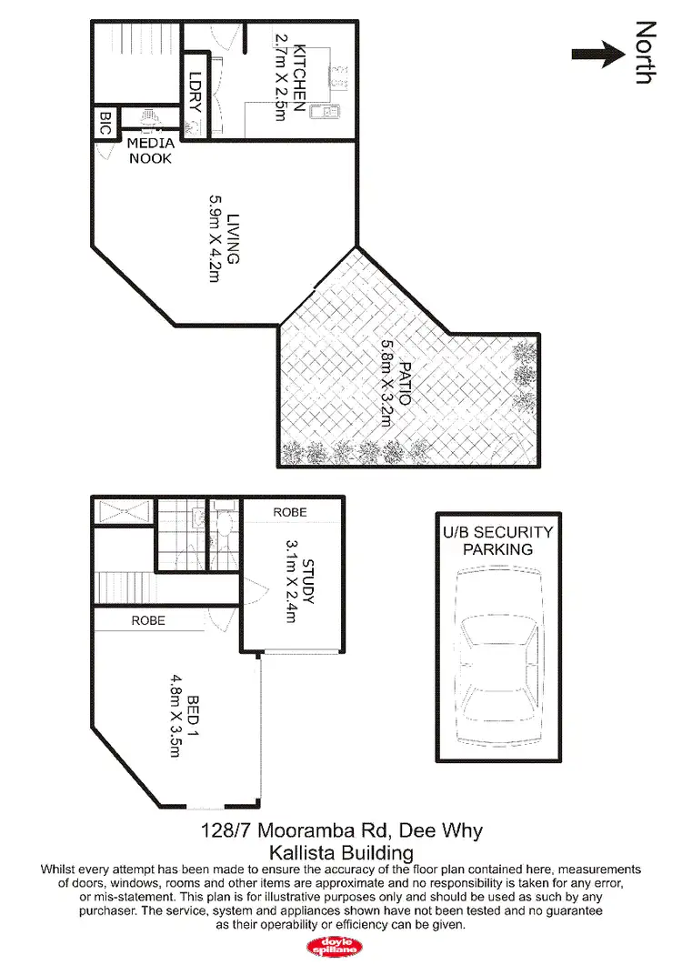 Floorplan of Homely unit listing, 128/7 Mooramba Road, Dee Why NSW 2099