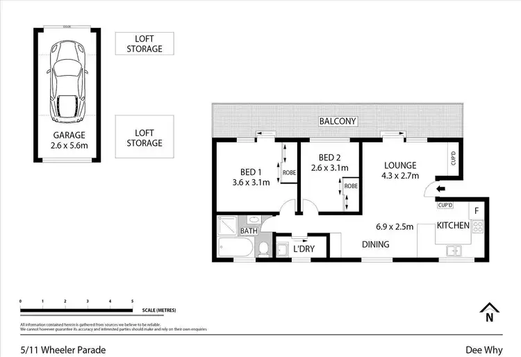 Floorplan of Homely unit listing, 5/11 Wheeler Parade, Dee Why NSW 2099