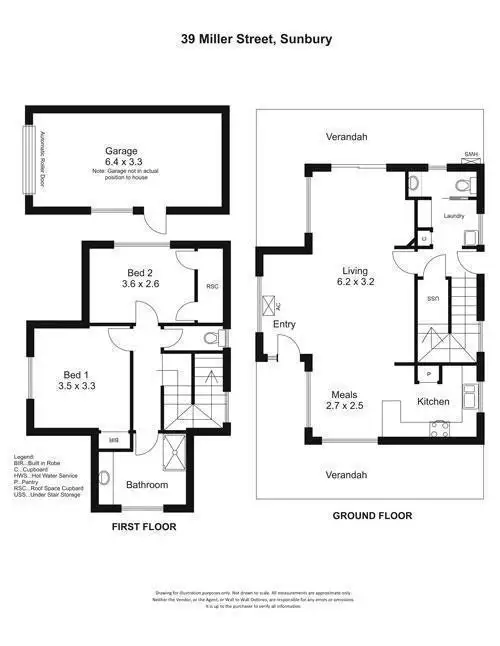 Floorplan of Homely townhouse listing, 39 Miller Street, Sunbury VIC 3429
