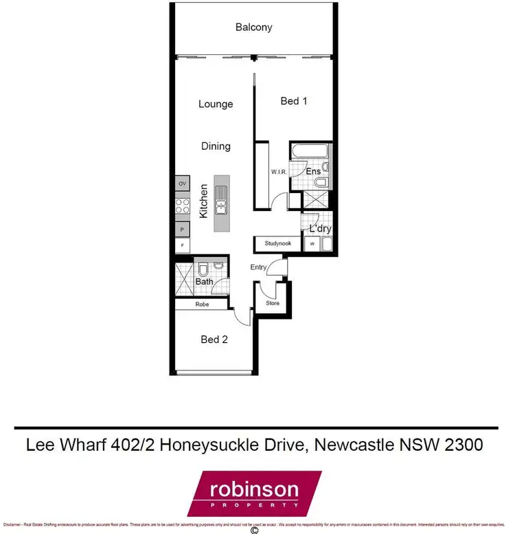 Floorplan of Homely apartment listing, 402/2 Honeysuckle Drive, Newcastle NSW 2300