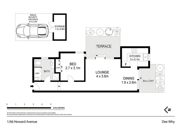 Floorplan of Homely unit listing, 1/66 Howard Avenue, Dee Why NSW 2099