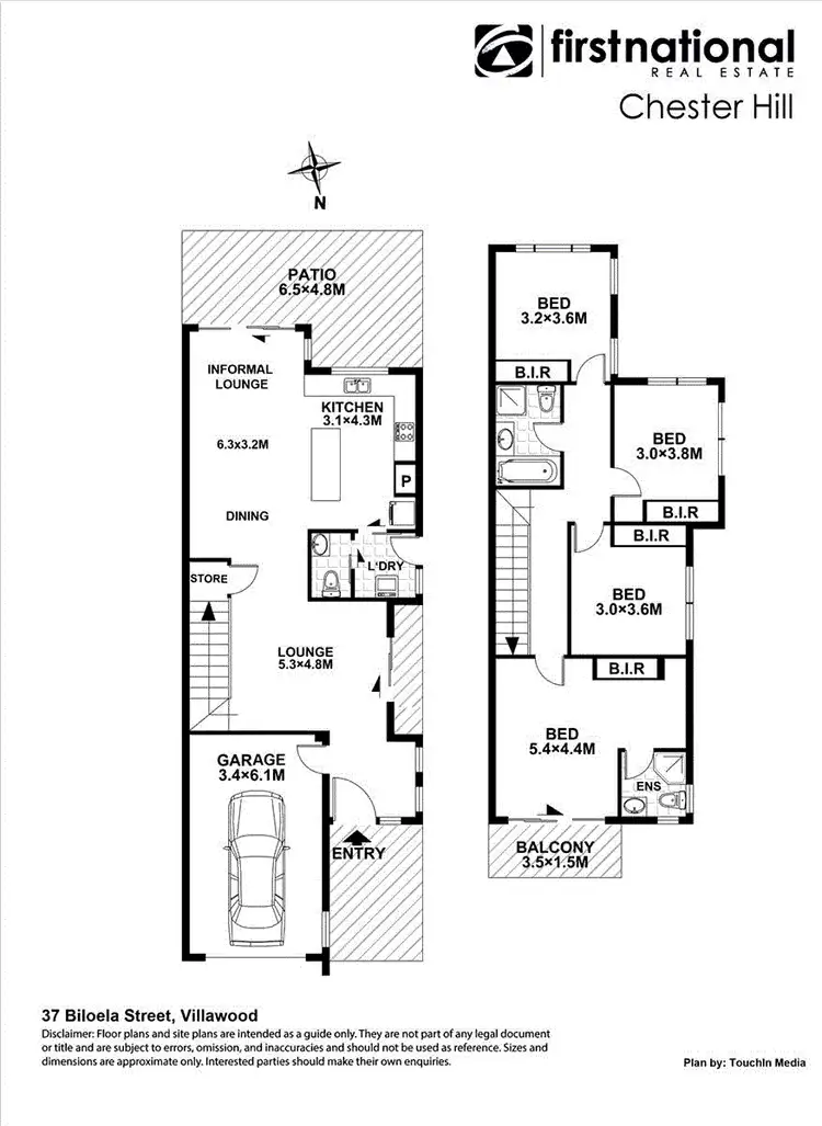Floorplan of Homely semi-detached listing, 37 Bioela Street, Villawood NSW 2163