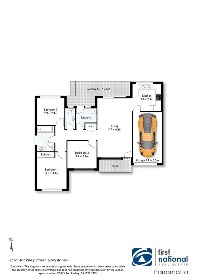Floorplan of Homely villa listing, 3/1A Hackney Street, Greystanes NSW 2145