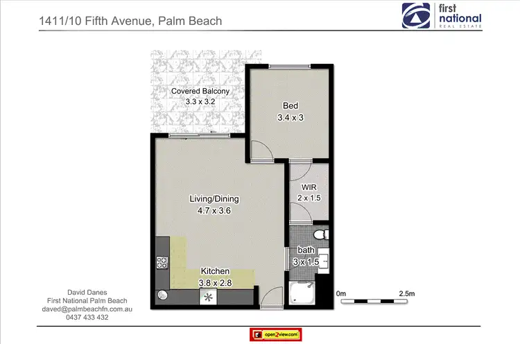 Floorplan of Homely unit listing, 1411/10 Fifth Avenue, Palm Beach QLD 4221