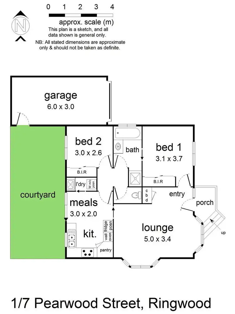 Floorplan of Homely unit listing, 1/7 Pearwood Street, Ringwood VIC 3134