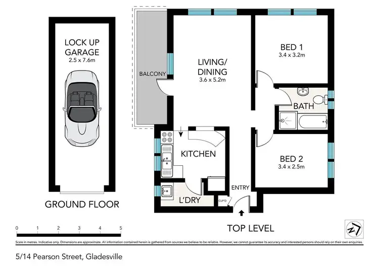 Floorplan of Homely apartment listing, 5/14 Pearson Street, Gladesville NSW 2111