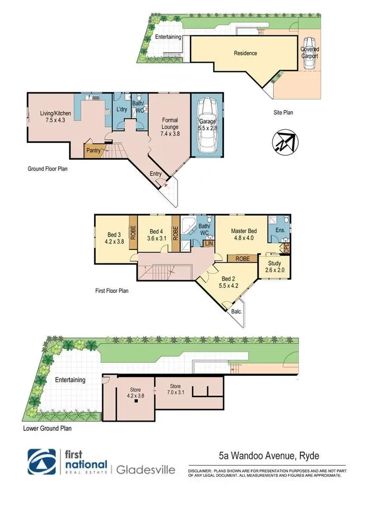 Floorplan of Homely semi-detached listing, 5A Wandoo Avenue, Ryde NSW 2112