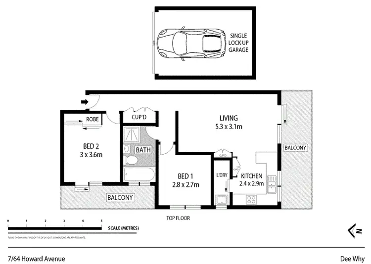 Floorplan of Homely unit listing, 7/64 Howard Avenue, Dee Why NSW 2099