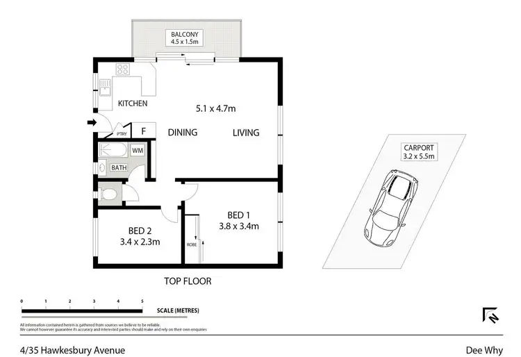 Floorplan of Homely unit listing, 4/35 Hawkesbury Avenue, Dee Why NSW 2099