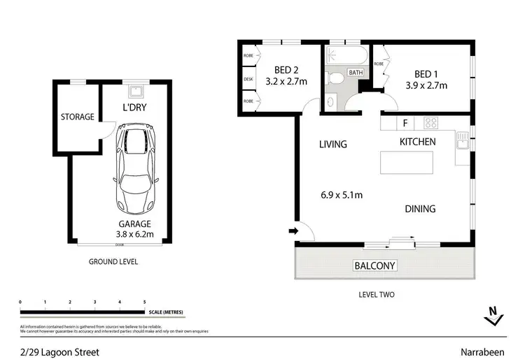 Floorplan of Homely unit listing, 2/29 Lagoon Street, Narrabeen NSW 2101
