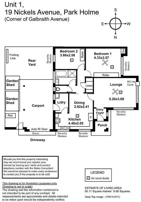 Floorplan of Homely unit listing, 1/19 Nickels Avenue, Park Holme SA 5043