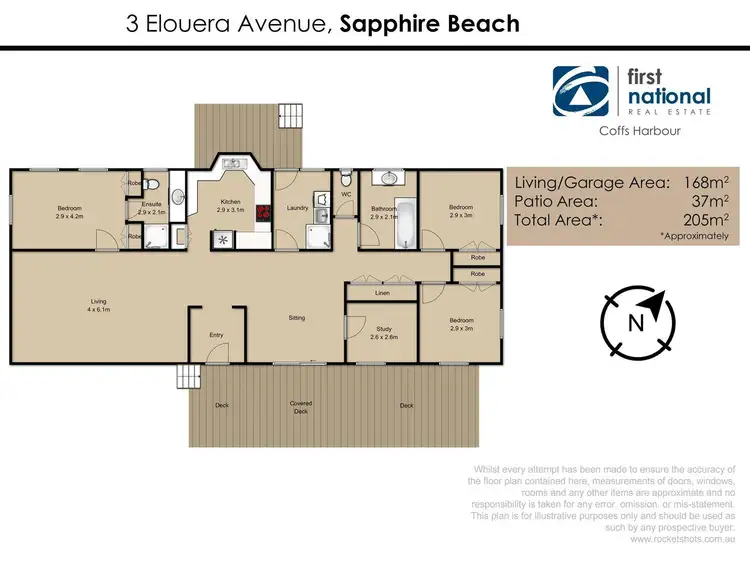 Floorplan of Homely house listing, 3 Elouera Drive, Sapphire Beach NSW 2450