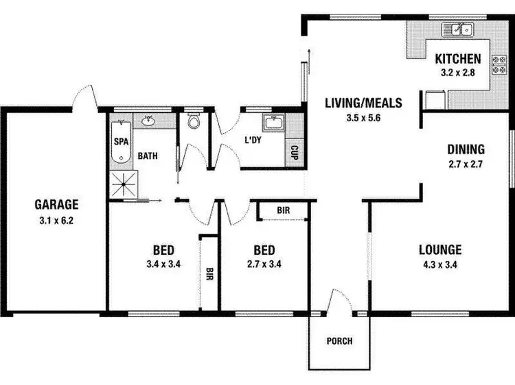 Floorplan of Homely unit listing, 1/13 Louis Street, Heathmont VIC 3135