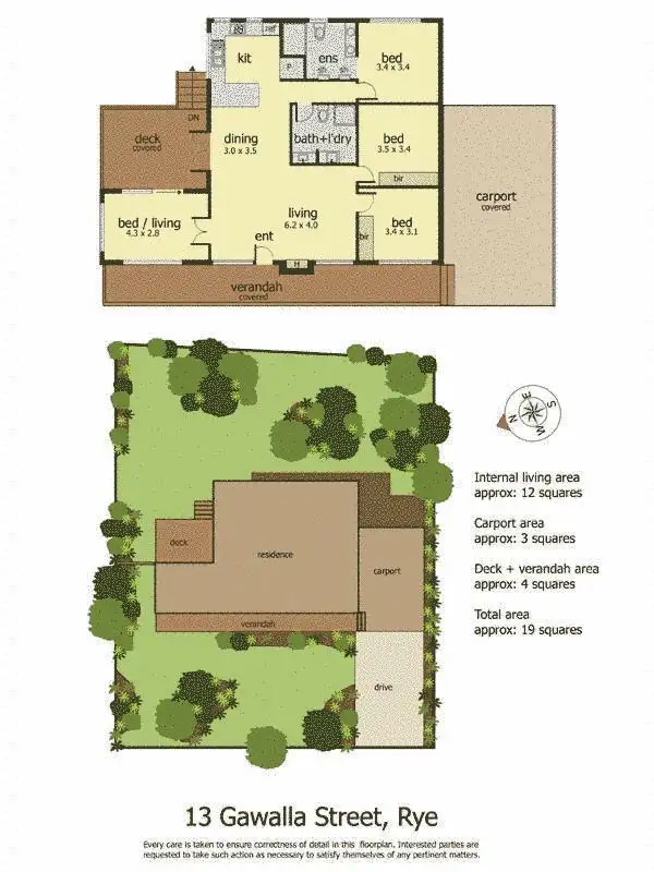 Floorplan of Homely house listing, 13 Gawalla Street, Rye VIC 3941