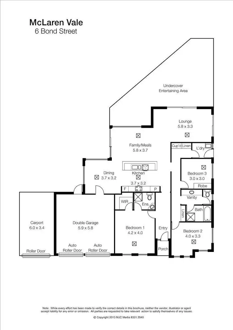 Floorplan of Homely house listing, 6 Bond Street, Mclaren Vale SA 5171