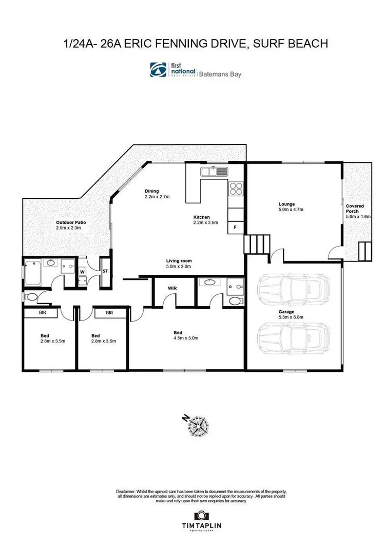 Floorplan of Homely unit listing, 2/24A-26 Eric Fenning Drive, Surf Beach NSW 2536