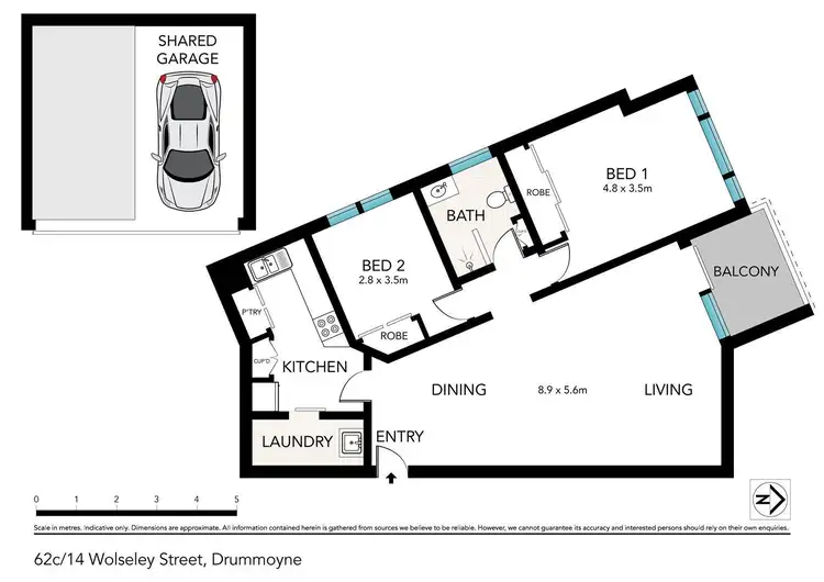 Floorplan of Homely apartment listing, 62c/14 Wolseley Street, Drummoyne NSW 2047
