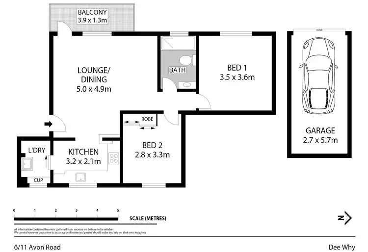 Floorplan of Homely unit listing, 6/11-13 Avon Road, Dee Why NSW 2099