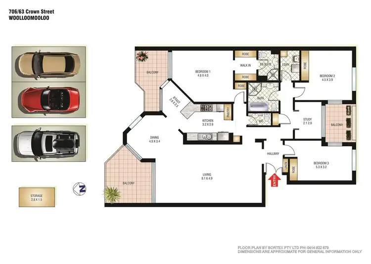 Floorplan of Homely apartment listing, 706/63 Crown Street, Woolloomooloo NSW 2011