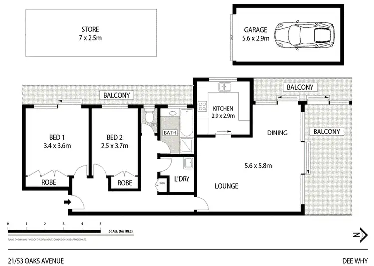 Floorplan of Homely unit listing, 21/53 Oaks Avenue, Dee Why NSW 2099