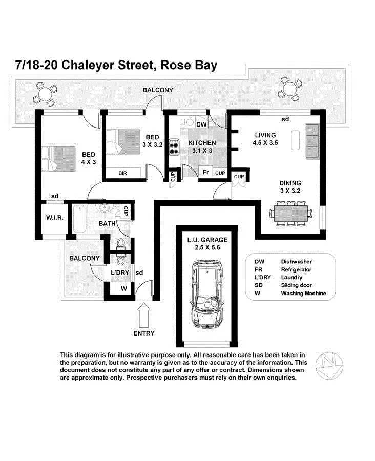Floorplan of Homely apartment listing, 7/18-20 Chaleyer Street, Rose Bay NSW 2029