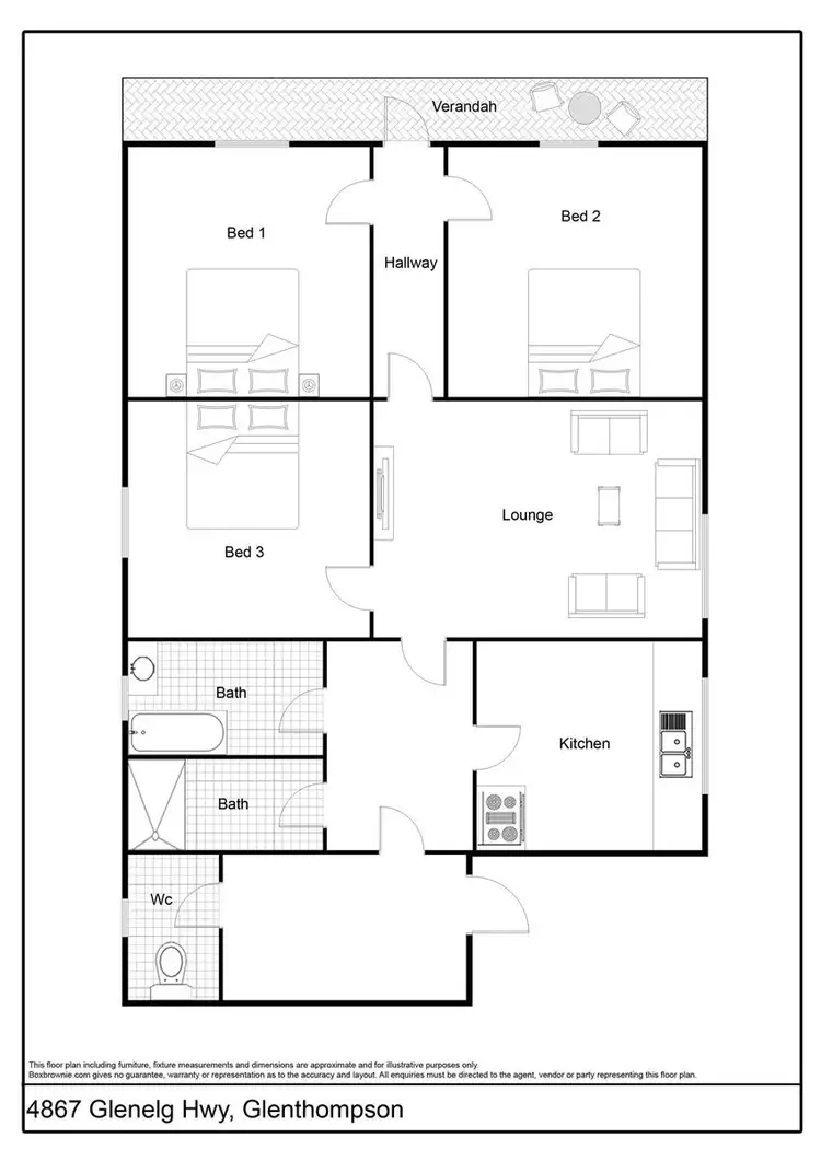 Floorplan of Homely rural property listing, 4867 Glenelg Highway, Glenthompson VIC 3293