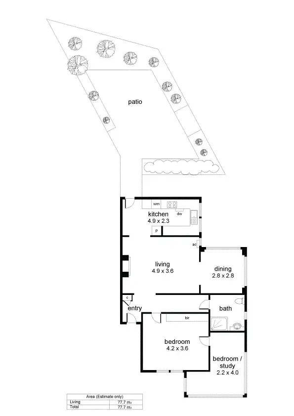 Floorplan of Homely unit listing, 2/22 Phillipps Street, Somerton Park SA 5044