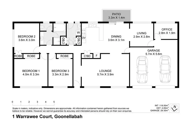Floorplan of Homely house listing, 1 Warrawee Court (Cnr Pindari Cr), Goonellabah NSW 2480