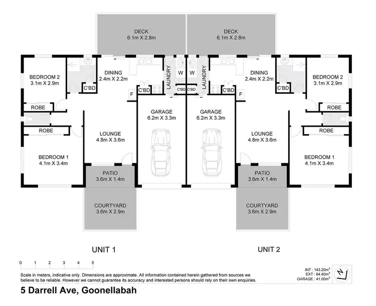 Floorplan of Homely unit listing, 1 & 2/5 Darrell Avenue, Goonellabah NSW 2480