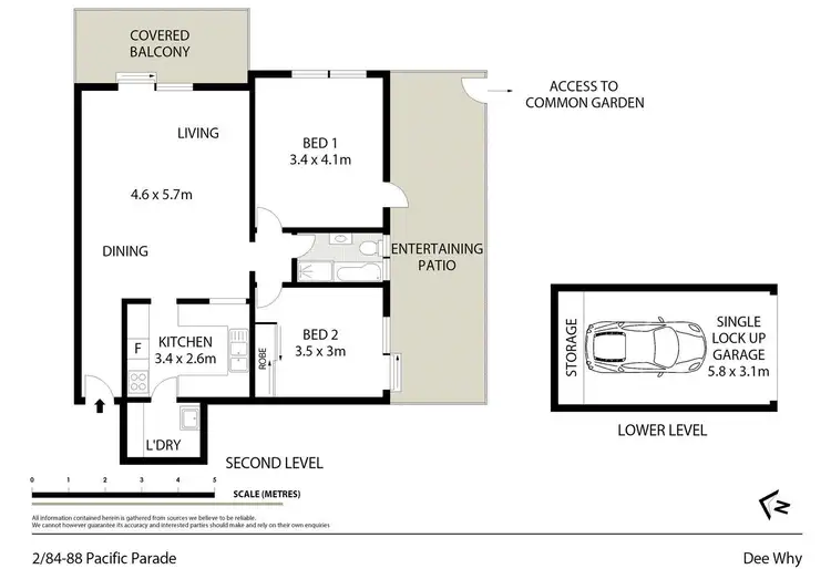 Floorplan of Homely unit listing, 2/84-88 Pacific Parade, Dee Why NSW 2099