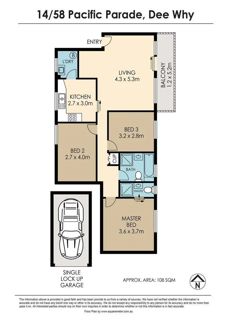 Floorplan of Homely apartment listing, 14/58 Pacific Parade, Dee Why NSW 2099