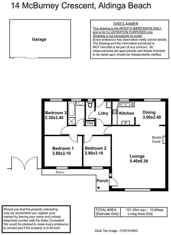 Floorplan of Homely house listing, 14 McBurney Crescent, Aldinga Beach SA 5173