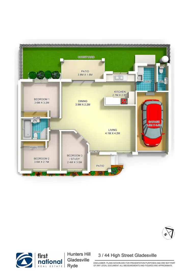 Floorplan of Homely villa listing, 3/44 High Street, Gladesville NSW 2111