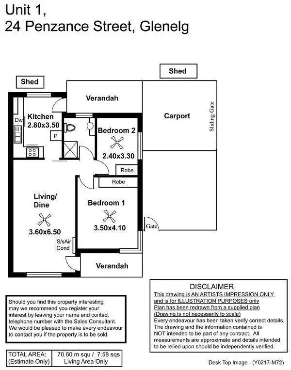 Floorplan of Homely house listing, 1/24 Penzance Street, Glenelg SA 5045