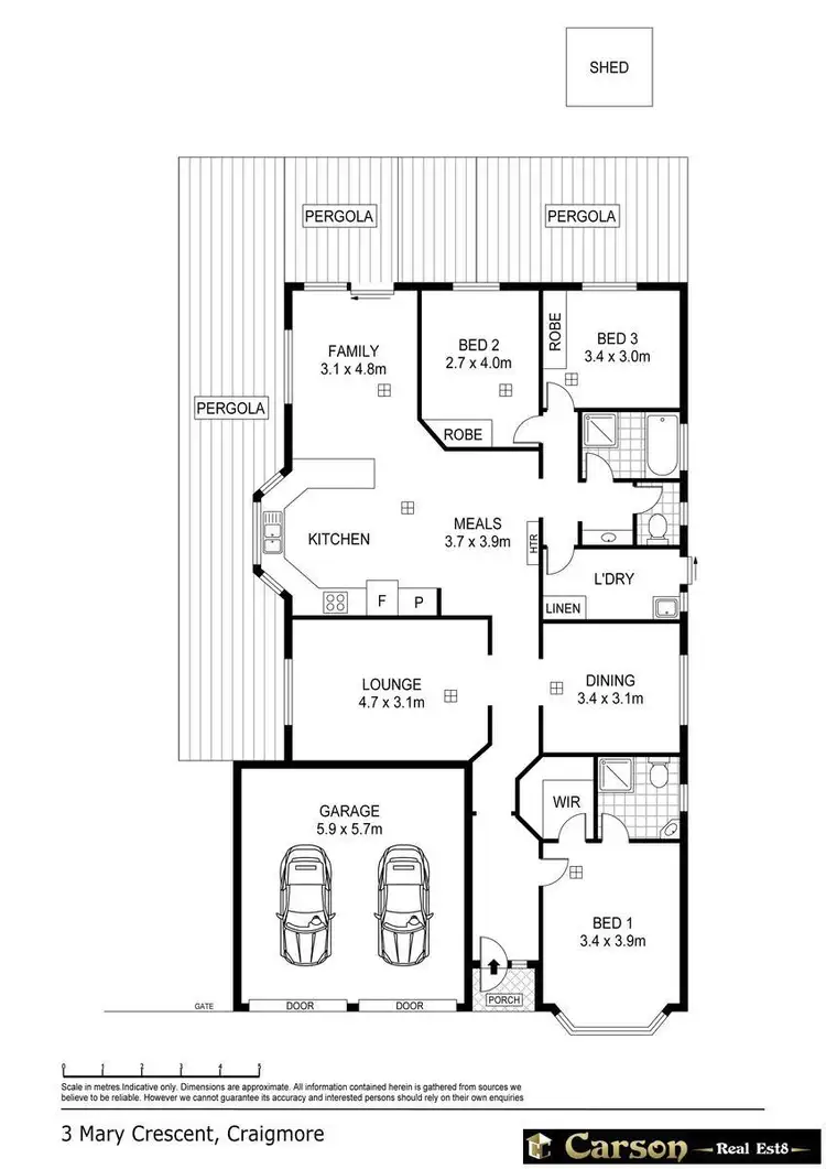 Floorplan of Homely house listing, 3 Mary Crescent, Craigmore SA 5114
