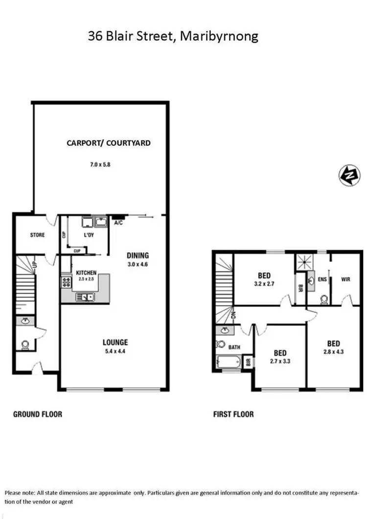 Floorplan of Homely townhouse listing, 36 Blair Street, Maribyrnong VIC 3032