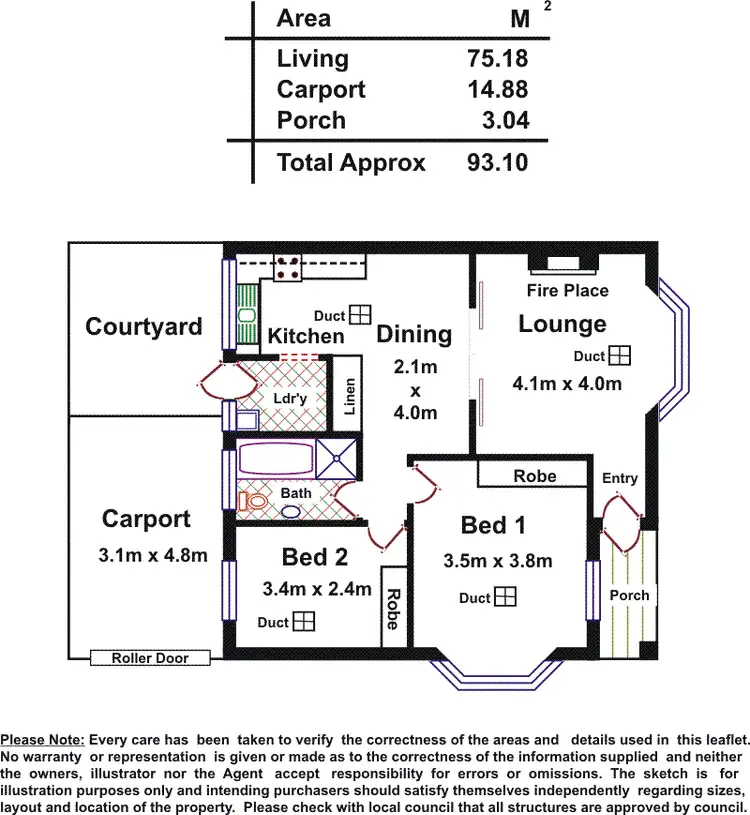 Floorplan of Homely unit listing, 1/36 Torrens Street, Linden Park SA 5065