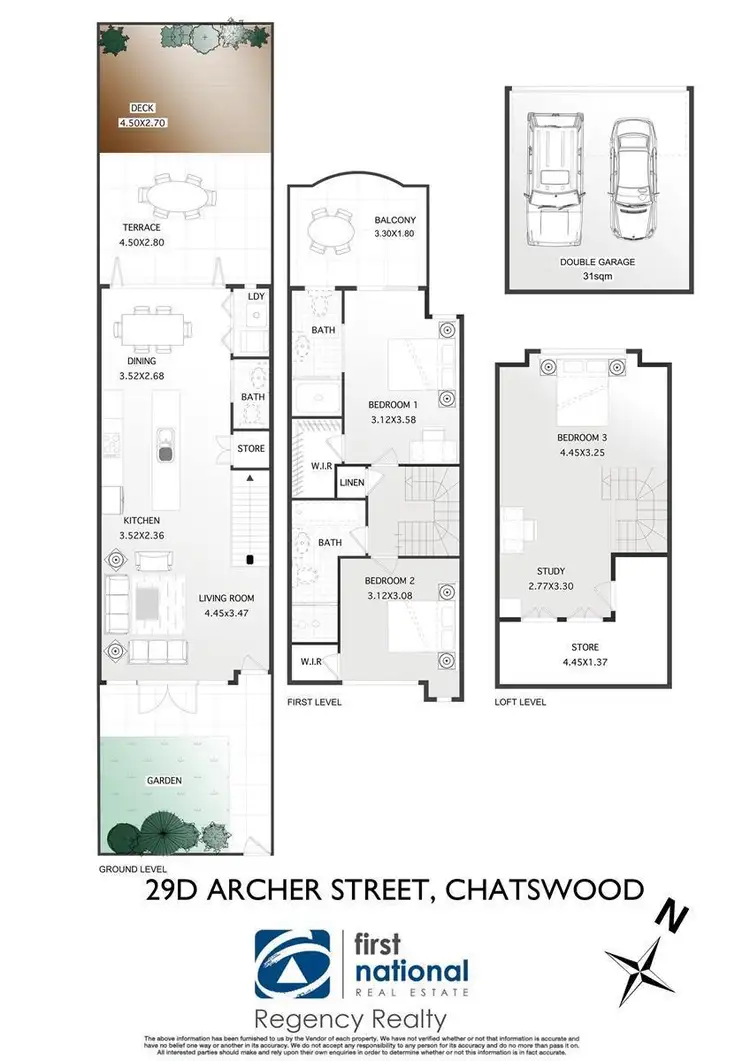Floorplan of Homely townhouse listing, 29D Archer Street, Chatswood NSW 2067