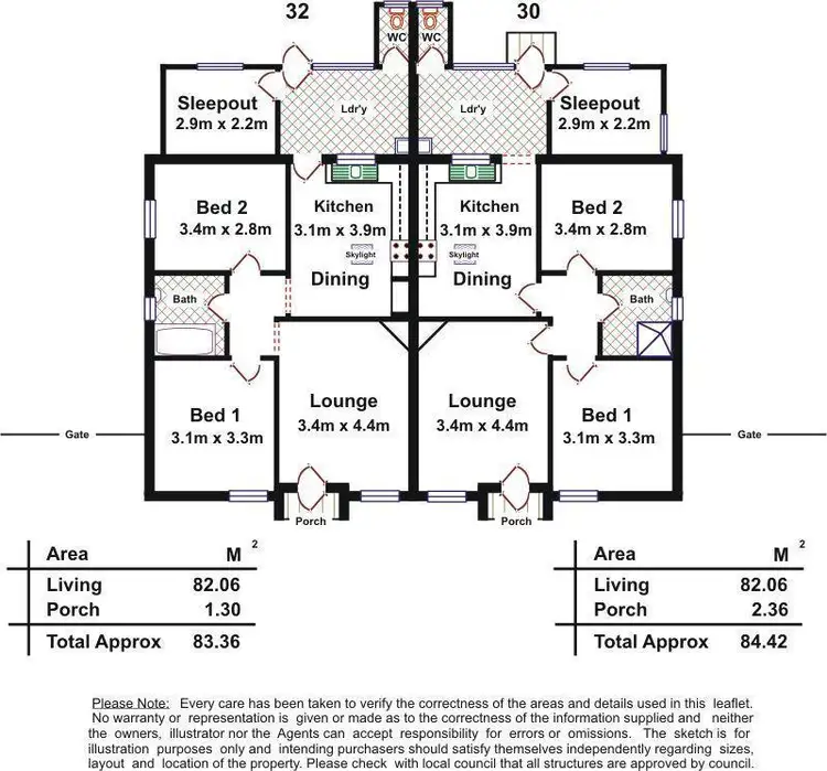 Floorplan of Homely house listing, 30 & 32 Tulloch Avenue, Pennington SA 5013