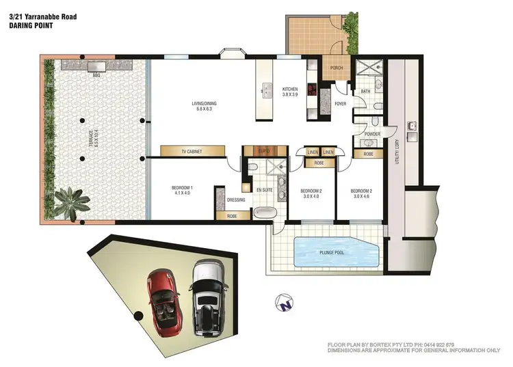 Floorplan of Homely apartment listing, 3/21 Yarranabbe Road, Darling Point NSW 2027