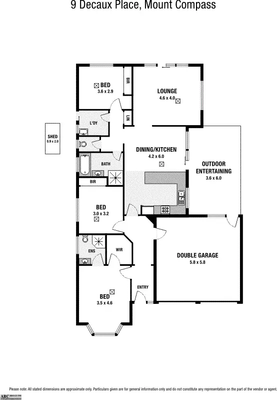 Floorplan of Homely house listing, 9 Decaux Place, Mount Compass SA 5210