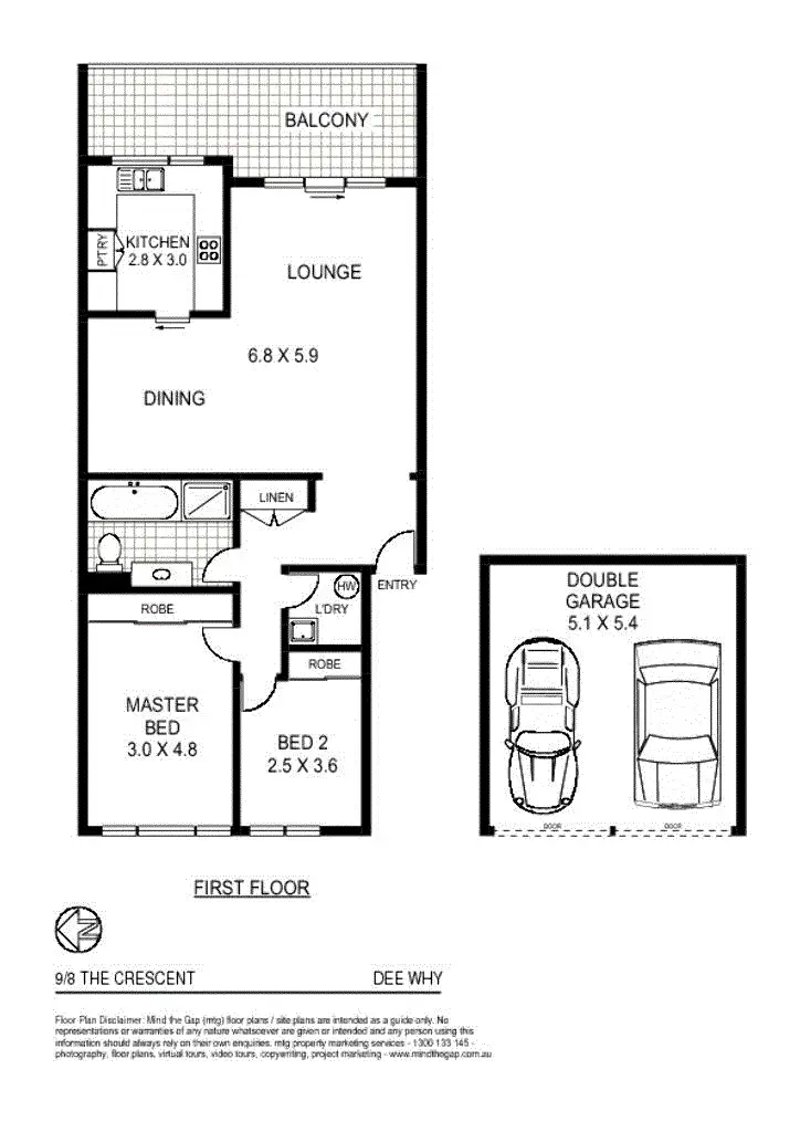 Floorplan of Homely unit listing, 9/8-12 The Crescent, Dee Why NSW 2099