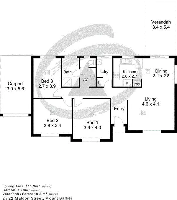 Floorplan of Homely house listing, 2/22 Maldon Street, Mount Barker SA 5251