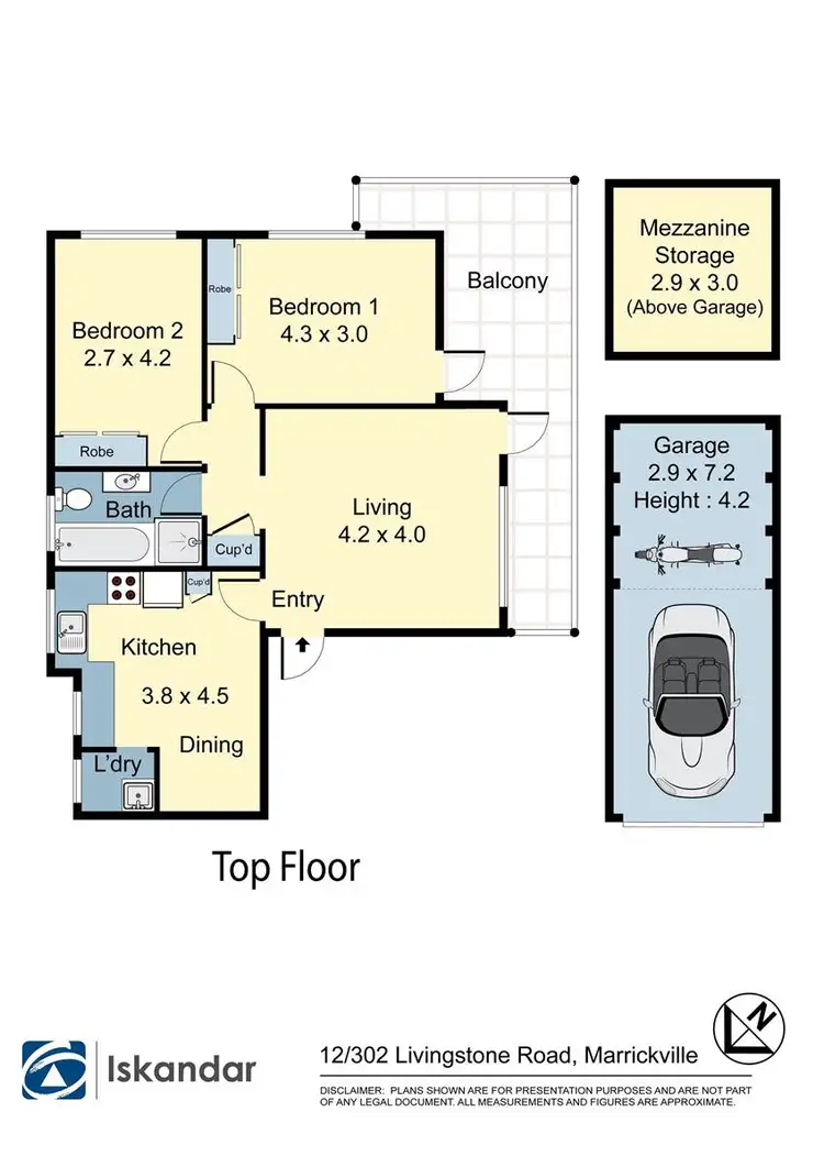 Floorplan of Homely apartment listing, 12/302 Livingstone Road, Marrickville NSW 2204
